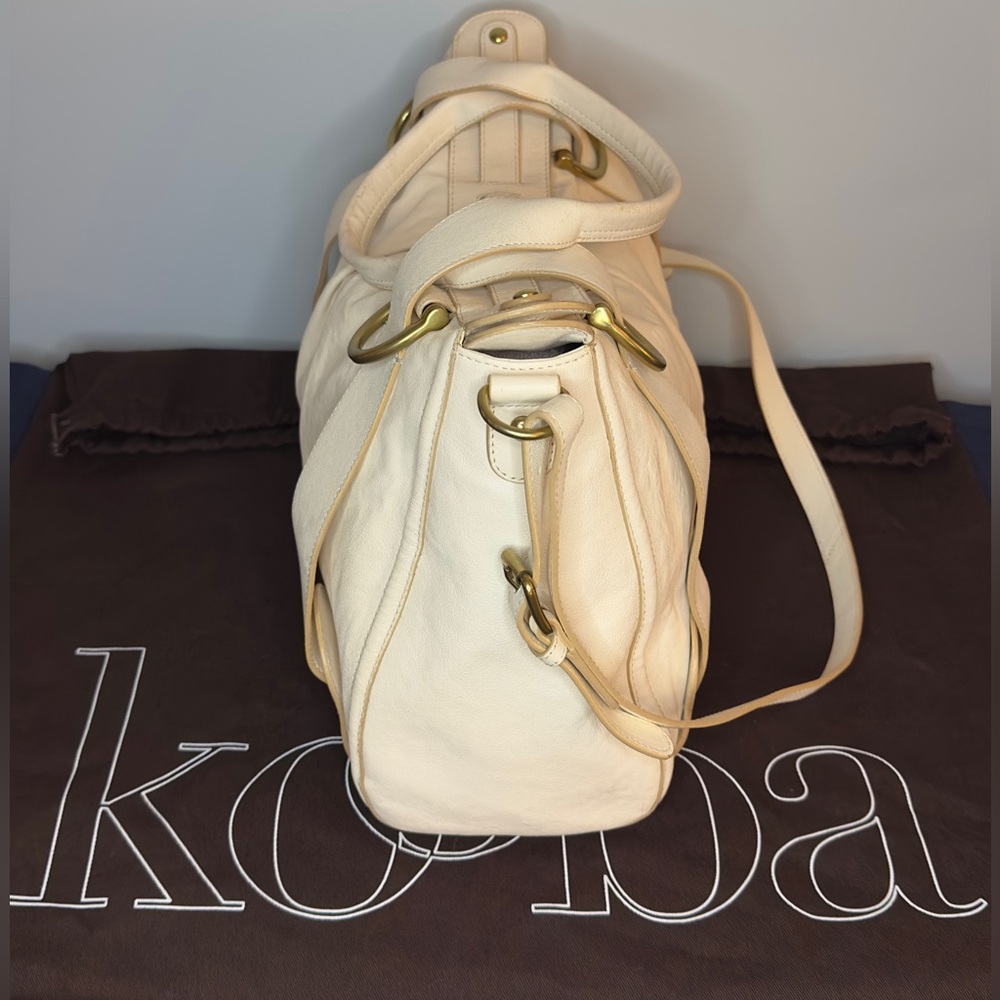 Kooba Leather Tote Satchel in cream Large Size - Picture 4 of 16